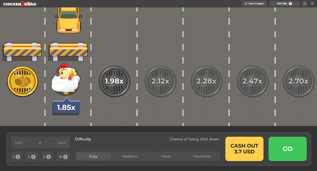 Interface de Chicken Road 2 sur ordinateur avec les informations de partie affichées.