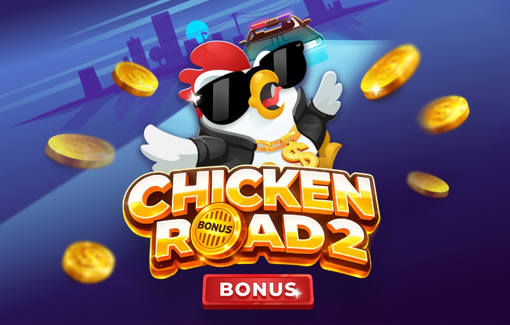 Chicken Road 2 en ligne avec le personnage du jeu et des pièces